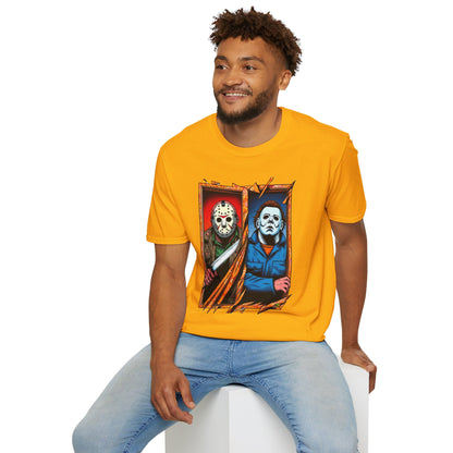 Michael Myers Vintage Tee | Jason Voorhees Funny Picnic Scene