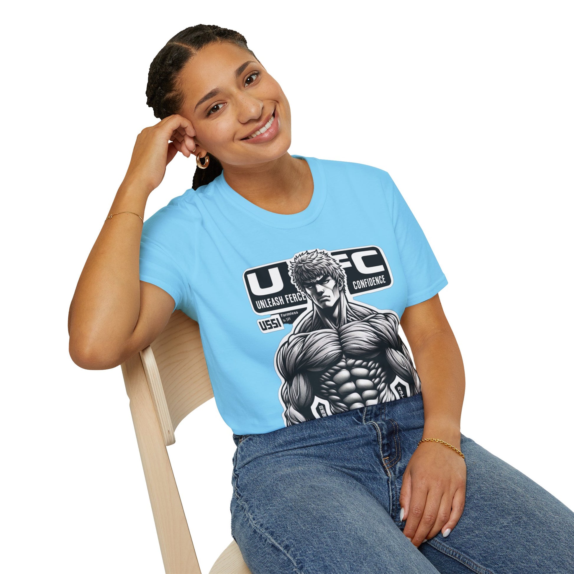 Anime - UFC T Shirt | Unleash Fierce Confidence | UFC Tee Inspired by Baki Anime T Shirt for Fitness Lovers - premium material. perfect gift idea. Order yours now and stand out with this exclusive piece!