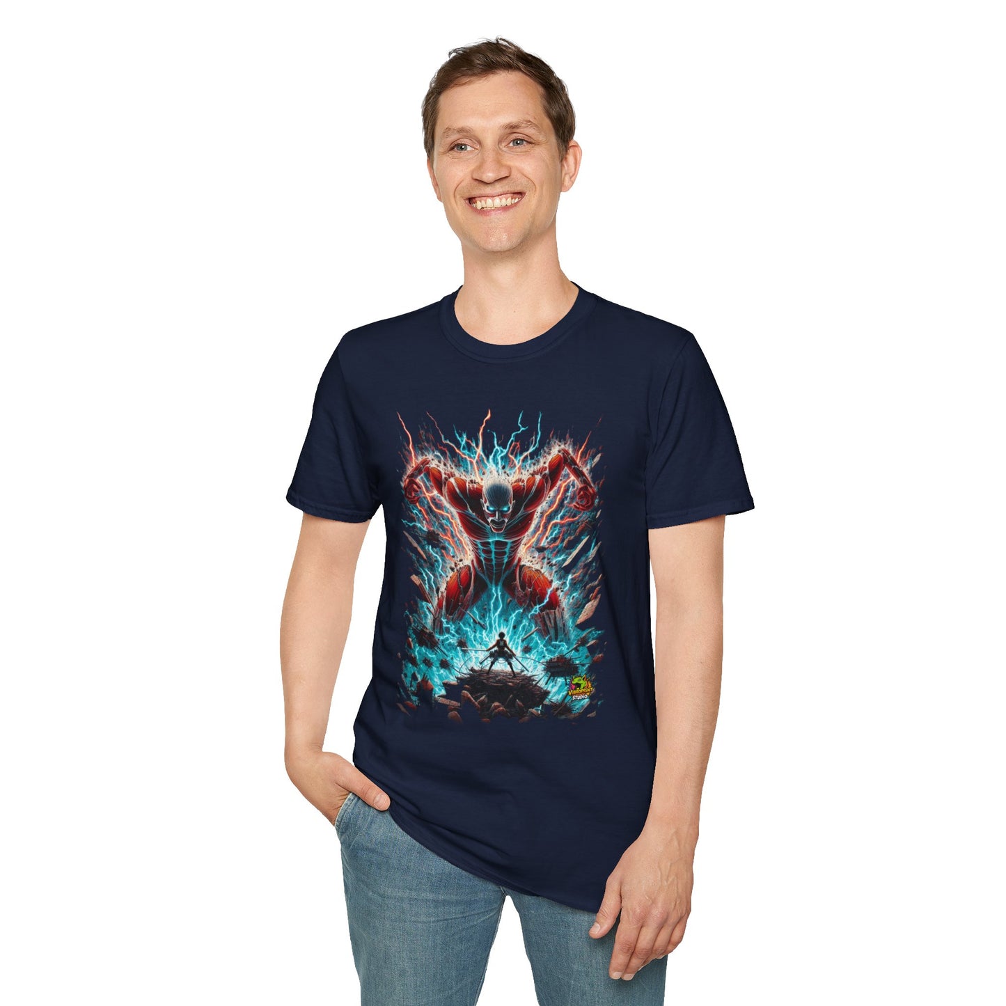 on - Eren Yeager Titan’s Courage Tee | Official Attack on Titan Shirt | - custom-made. perfect gift idea. Order yours now and stand out with this exclusive piece!