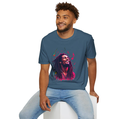 Bob Marley T-Shirt - Vibrant Rasta Revolution - VibroPrint Studio