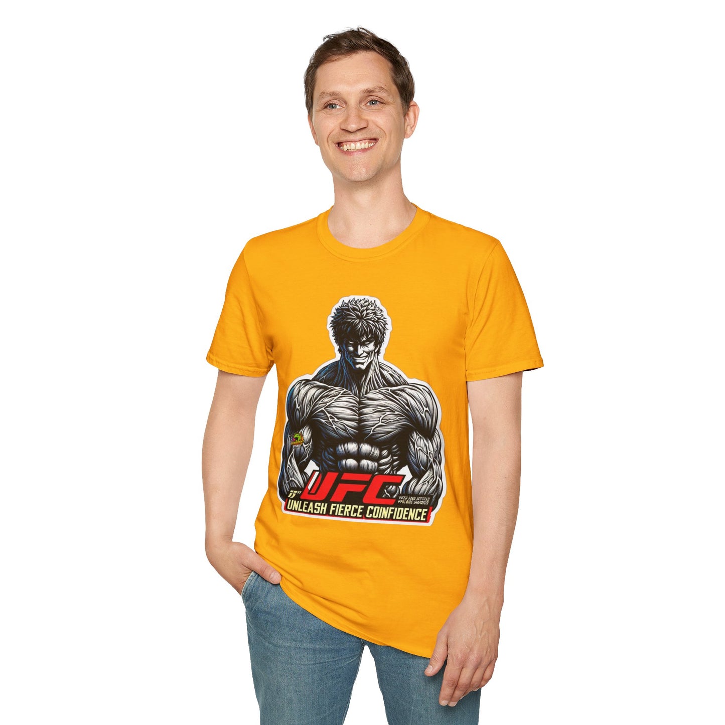 Halloween graphic tee - UFC T Shirt | Unleash Fierce Confidence | UFC Tee for Gym and Baki Anime Lovers - unique graphic tee. premium horror movie t-shirt for spooky occasions. Order yours now and stand out with this exclusive piece!