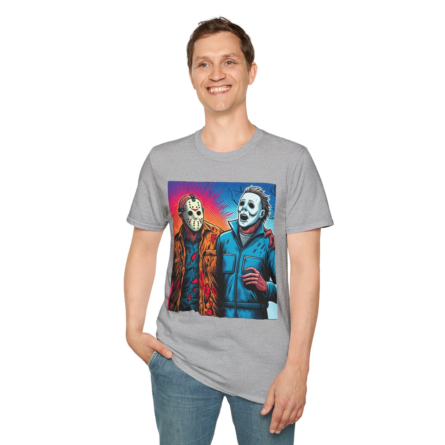 product - Jason Voorhees & Michael Myers Shirt | Funny Vintage Halloween Tee - custom-made. perfect gift idea. Order yours now and stand out with this exclusive piece!