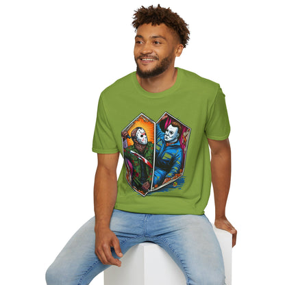 Jason & Michael Funny Halloween T-Shirt | Michael Myers Vintage Tee