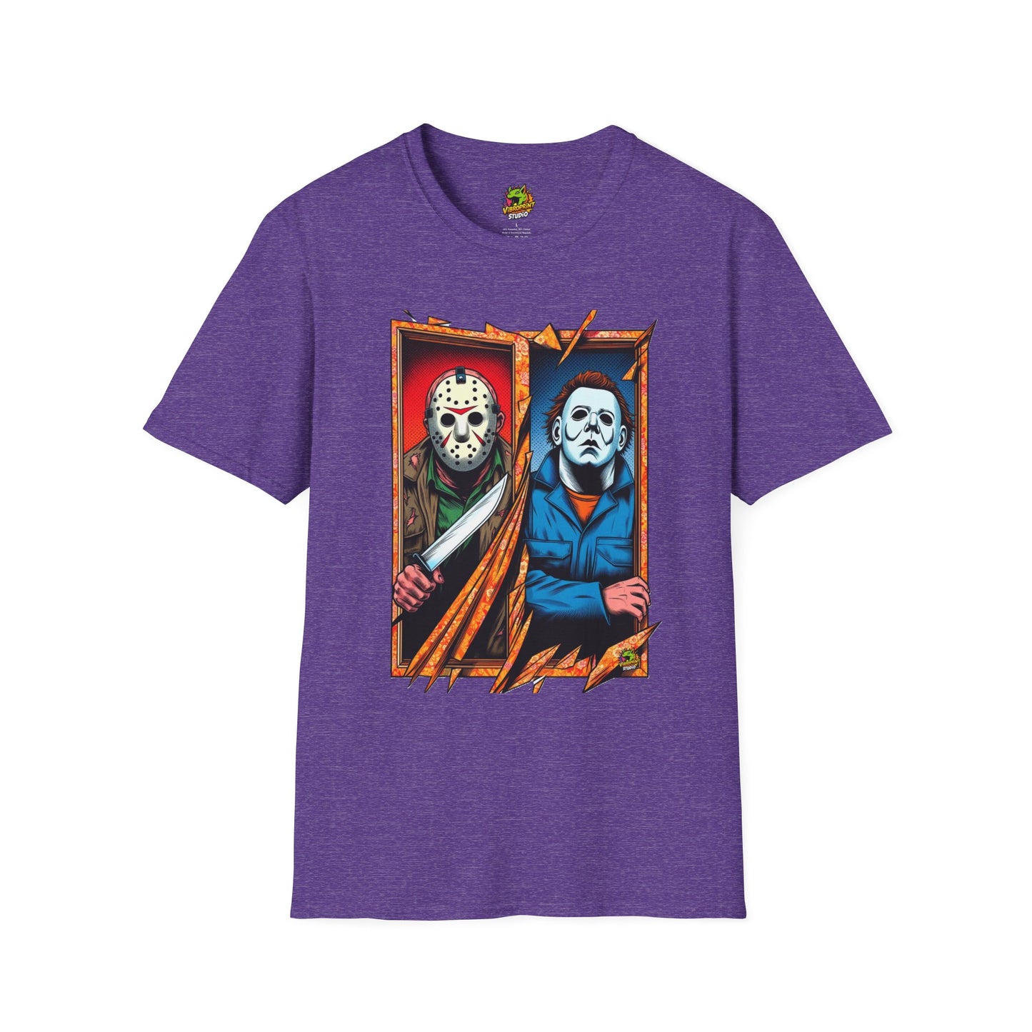 Michael Myers Vintage Tee | Jason Voorhees Funny Picnic Scene - High Quality Image