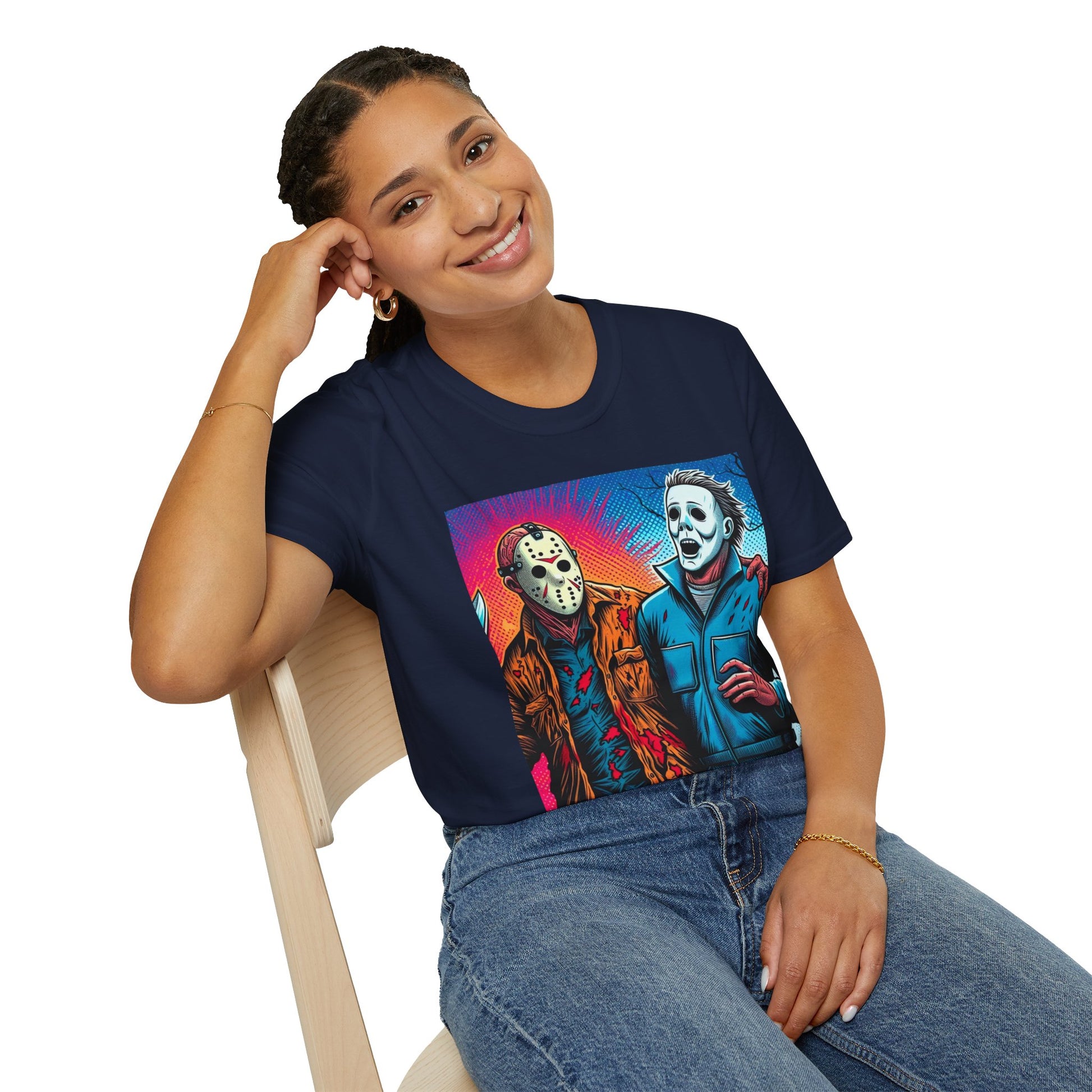 product - Jason Voorhees & Michael Myers Shirt | Funny Vintage Halloween Tee - custom-made. limited stock. Order yours now and stand out with this exclusive piece!