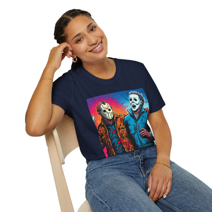 product - Jason Voorhees & Michael Myers Shirt | Funny Vintage Halloween Tee - custom-made. limited stock. Order yours now and stand out with this exclusive piece!