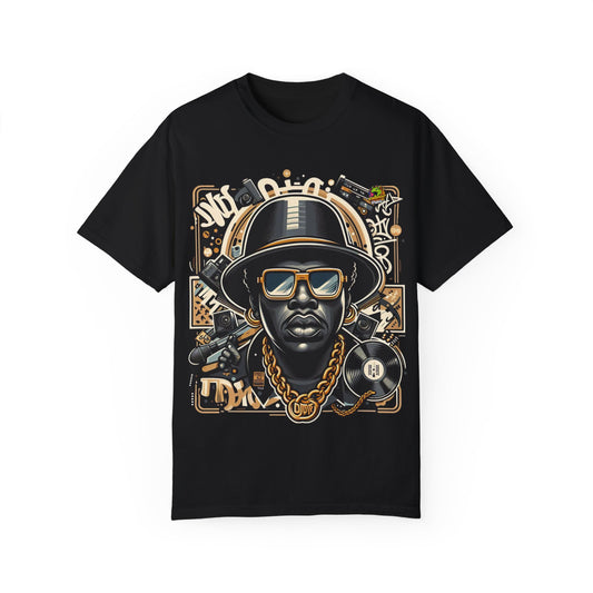 Exaggerated Hip-Hop Icon Rapper Merch | Caricature Style T-Shirt - High Quality Image