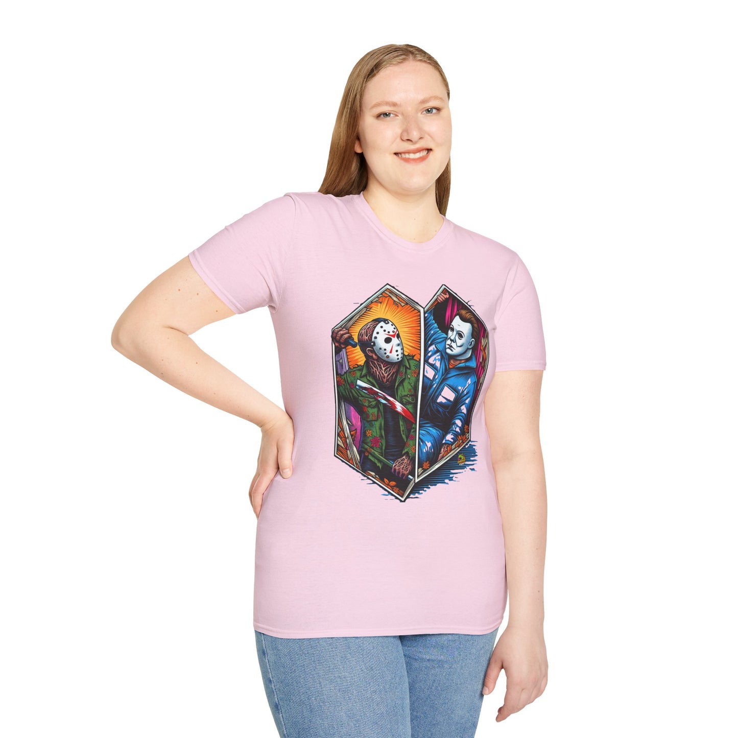 Jason & Michael Funny Halloween T-Shirt | Michael Myers Vintage Tee