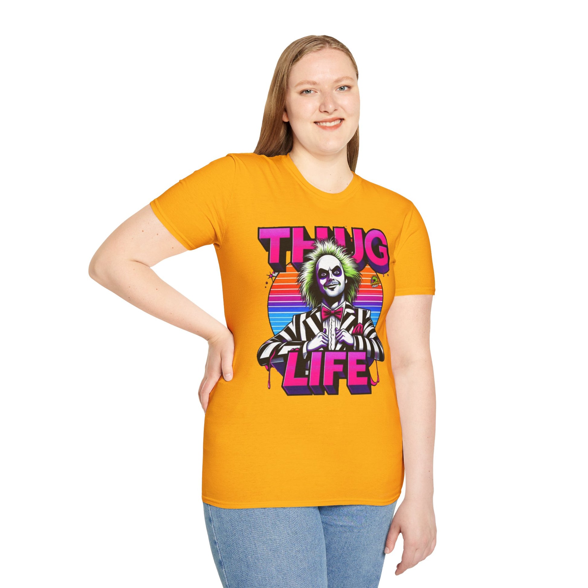 high-quality - Beetlejuice Shirt | Thug Life Inspired T-Shirt | Halloween Horror Graphic Tee | Funny Beetlejuice Shirt - premium material. limited stock. Order yours now and stand out with this exclusive piece!