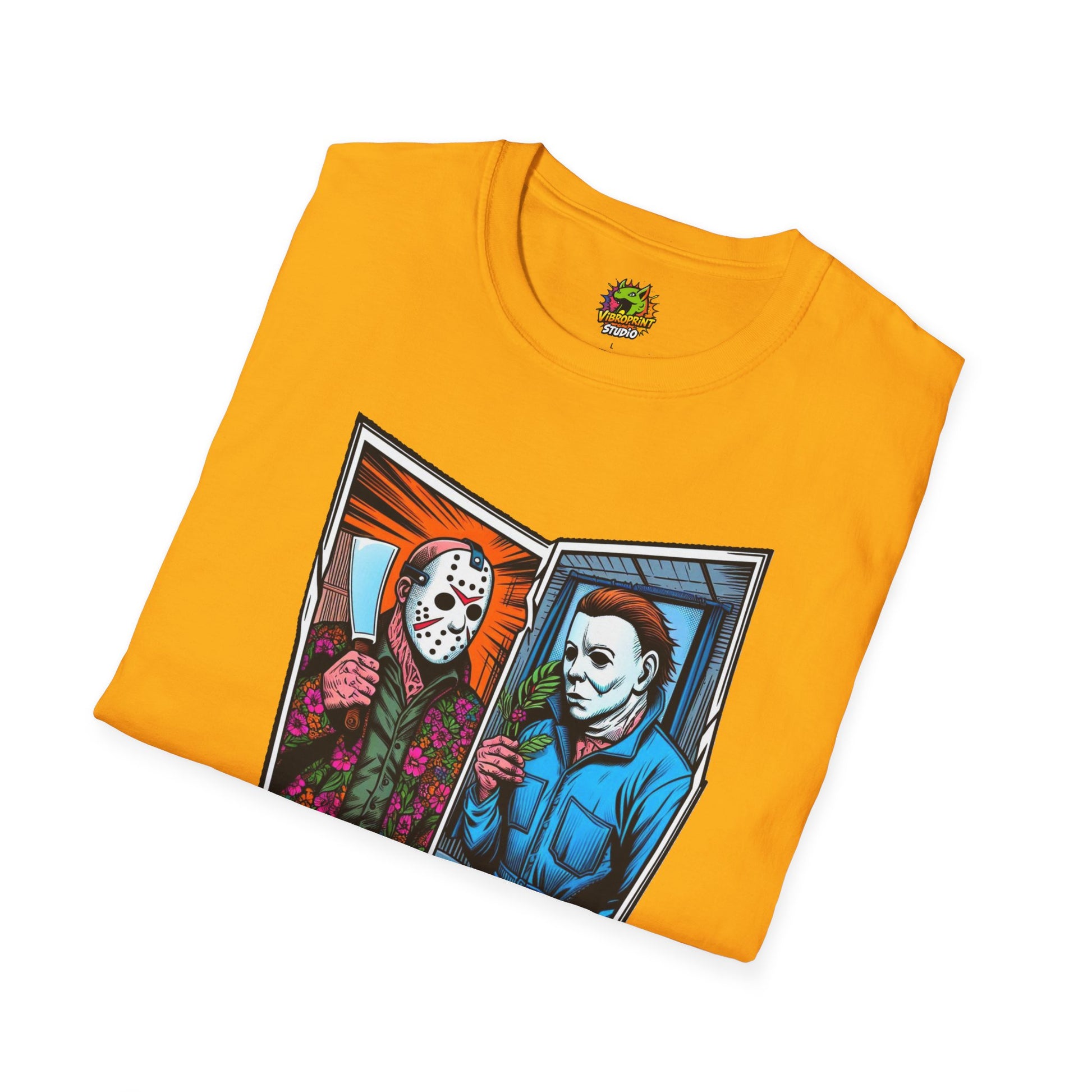 vintage horror shirt - Jason Voorhees & Michael Myers Shirt | Funny Halloween Horror Tee - spooky season. limited edition vintage horror design. Order yours now and stand out with this exclusive piece!