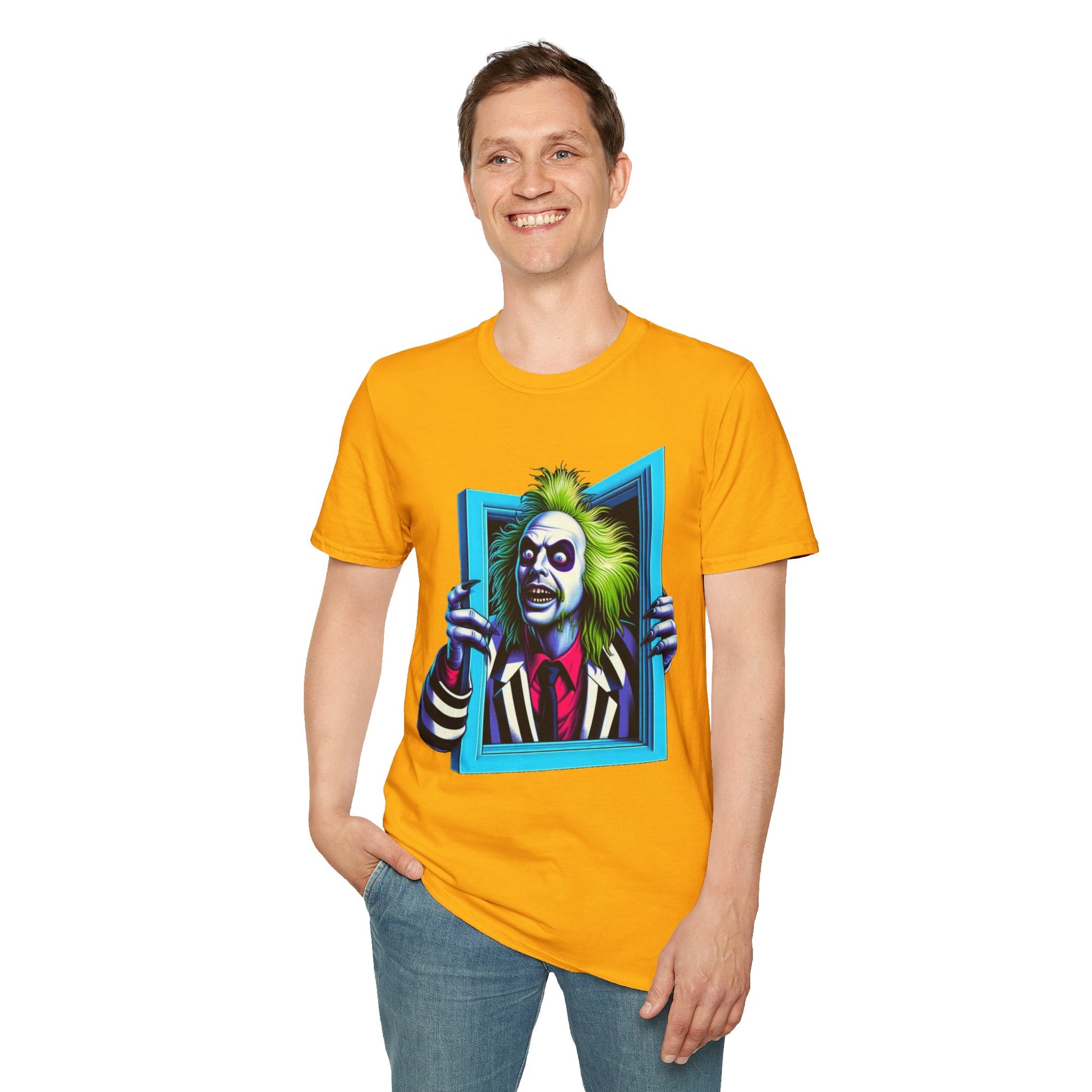 Adults - Beetlejuice Shirt | Funny Halloween T-Shirt for Adults | Beetlejuice Classic Movie Graphic Tee | Spooky Halloween Style - premium material. limited stock. Order yours now and stand out with this exclusive piece!