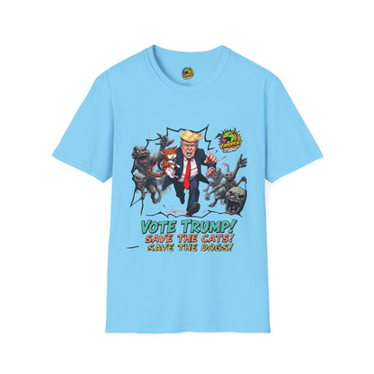 | - They're Eating the Dogs Shirt | Funny Cat and Dog Political Tee | Trump Election Satire T-Shirt - custom-made. perfect gift idea. Order yours now and stand out with this exclusive piece!