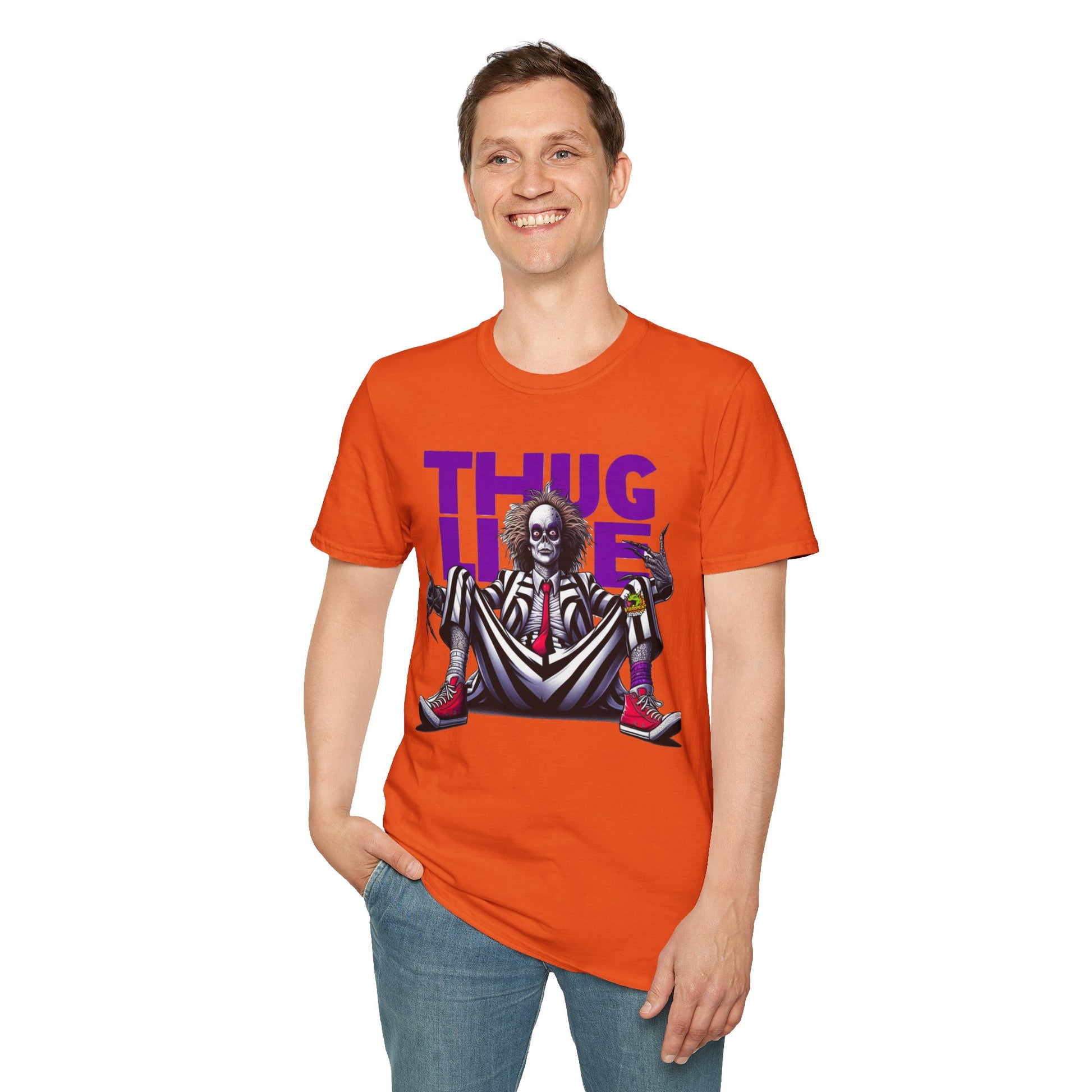 Thug - Beetlejuice Shirt | Thug Life Halloween Tee | Classic Beetlejuice Graphic T-Shirt for Fans - custom-made. limited stock. Order yours now and stand out with this exclusive piece!