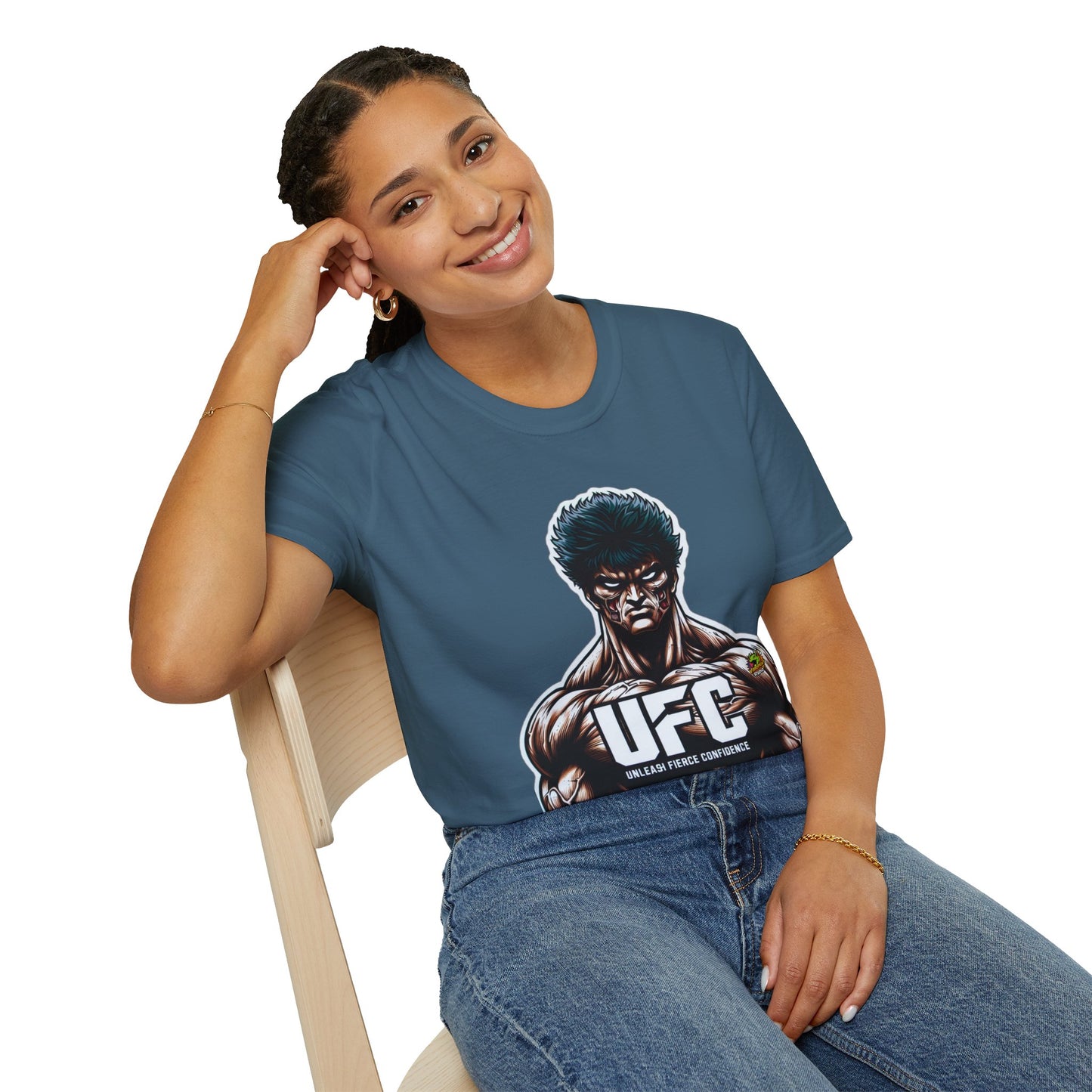 UFC T Shirt | Unleash Fierce Confidence | UFC Tee with Baki Anime Motivation for Fitness