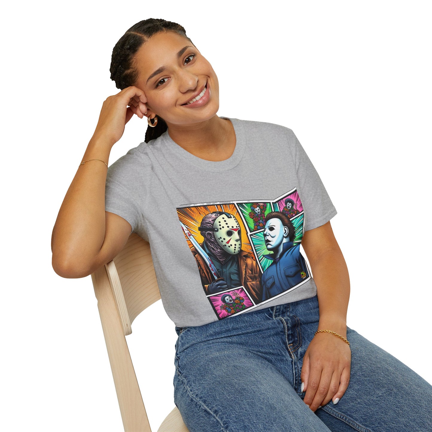 product - Jason Voorhees & Michael Myers Shirt | Funny Vintage Halloween Tee - custom-made. perfect gift idea. Order yours now and stand out with this exclusive piece!