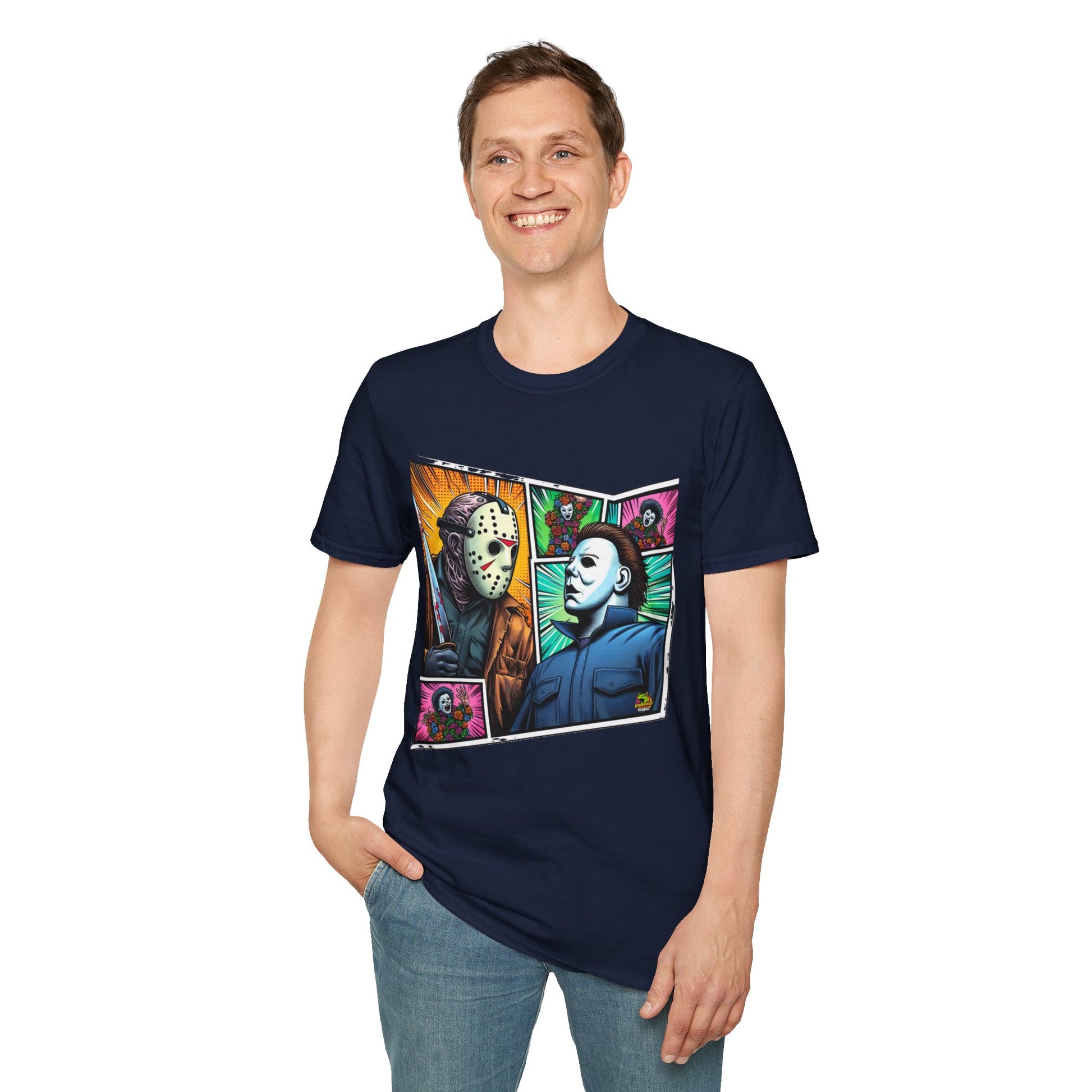 product - Jason Voorhees & Michael Myers Shirt | Funny Vintage Halloween Tee - custom-made. perfect gift idea. Order yours now and stand out with this exclusive piece!