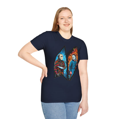 product - Jason Voorhees & Michael Myers Funny Halloween Shirt - custom-made. perfect gift idea. Order yours now and stand out with this exclusive piece!