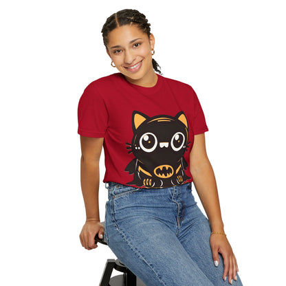 Superhero Cat T-Shirt - Cute Batman-Inspired Parody Design for Cat Lovers