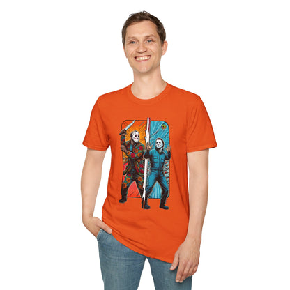 product - Jason Voorhees & Michael Myers Funny Horror Tee | Halloween Shirt - premium material. perfect gift idea. Order yours now and stand out with this exclusive piece!