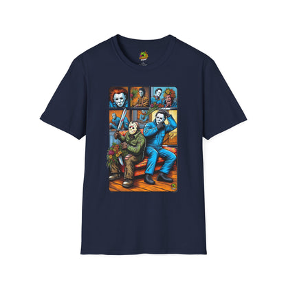 | - Jason Voorhees & Michael Myers Funny Shirt | Halloween Horror Tee - custom-made. limited stock. Order yours now and stand out with this exclusive piece!