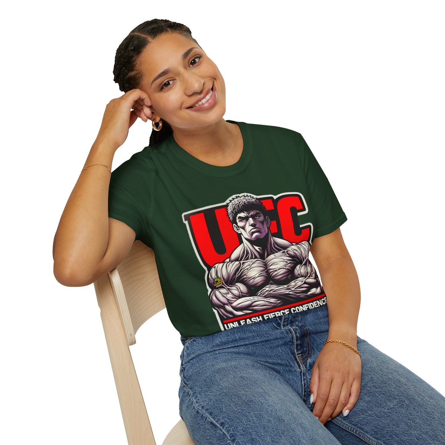 UFC T Shirt | Unleash Fierce Confidence | UFC Tee with Baki Anime Strength for Fitness Fans