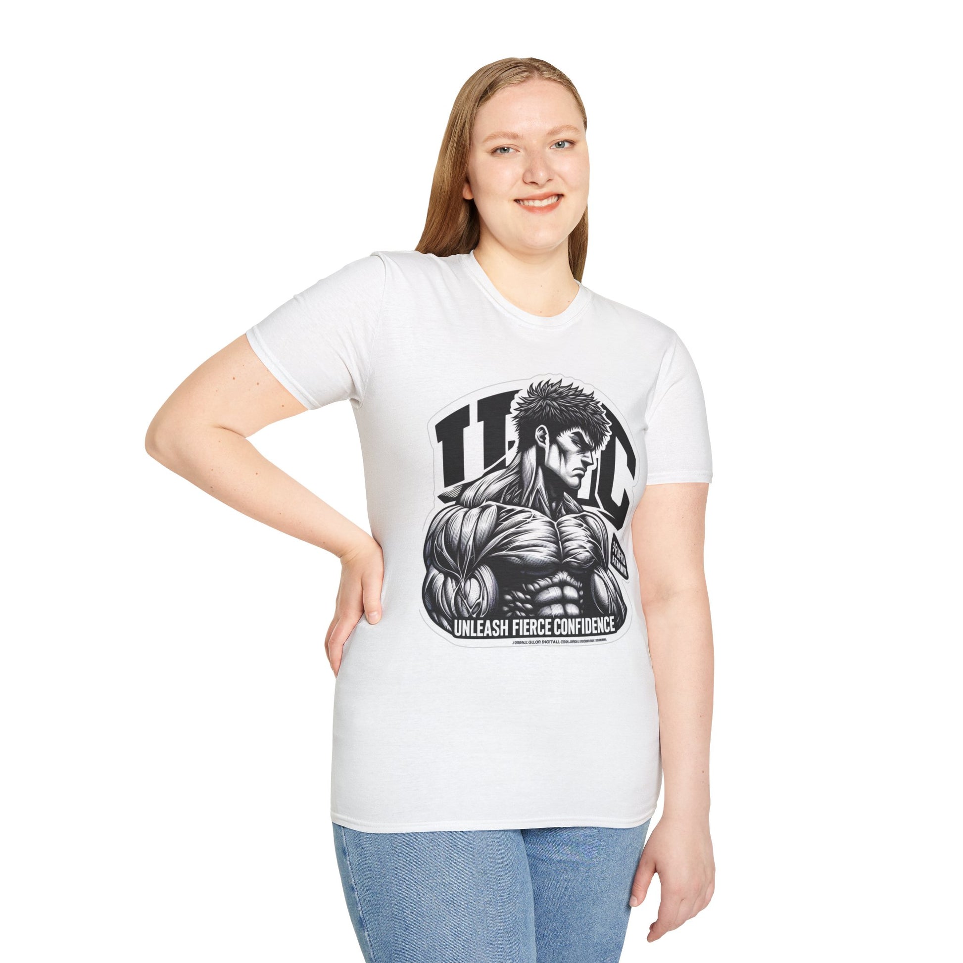 product - UFC T Shirt | Unleash Fierce Confidence | UFC Tee with Baki Anime T Shirt Inspiration - custom-made. perfect gift idea. Order yours now and stand out with this exclusive piece!