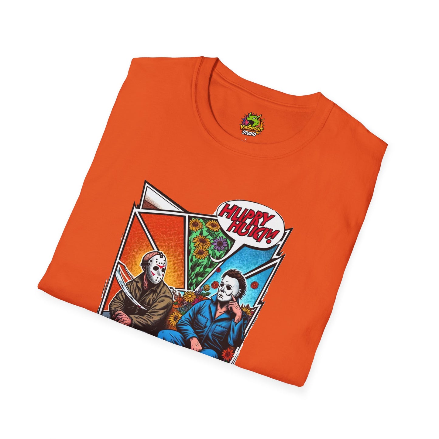 Halloween graphic tee - Michael Myers Shirt | Jason & Michael Picnic T-Shirt | Funny Horror Tee - limited edition. premium horror movie t-shirt for spooky occasions. Order yours now and stand out with this exclusive piece!