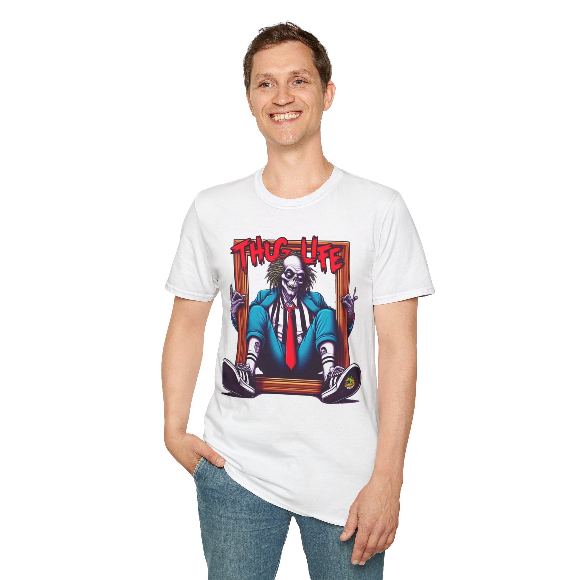 Inspired - Beetlejuice Shirt | Thug Life Inspired Tee | Halloween Graphic T-Shirt | Spooky Beetlejuice Style - premium material. perfect gift idea. Order yours now and stand out with this exclusive piece!