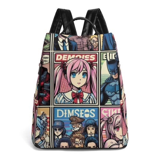 [Color] Anime Anti-Theft Backpack for Kids (Ages 2-10) -Front View(Replace "[Color]" with the actual color of the backpack in the image, e.g., "Blue")