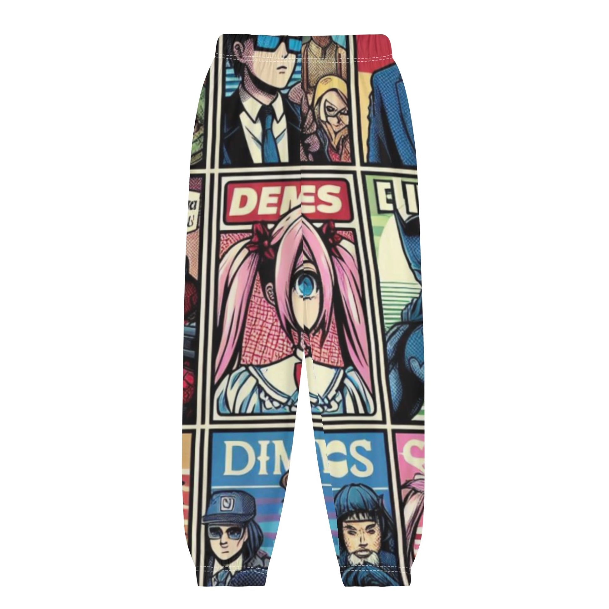 Active child leaping in [Color] Anime Joggers, size [Size].Durable and stylish sweatpants ideal for playtime adventures. (Highlights use case and durability, incorporates action)