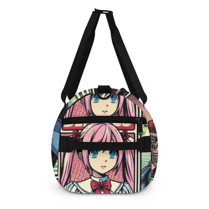 Spacious interior of a Sailor Moon Anime Duffle Bag (Pink) revealing ample room for clothes and accessories. (Highlights practicality and capacity, perfect for an image showing the bag's interior)