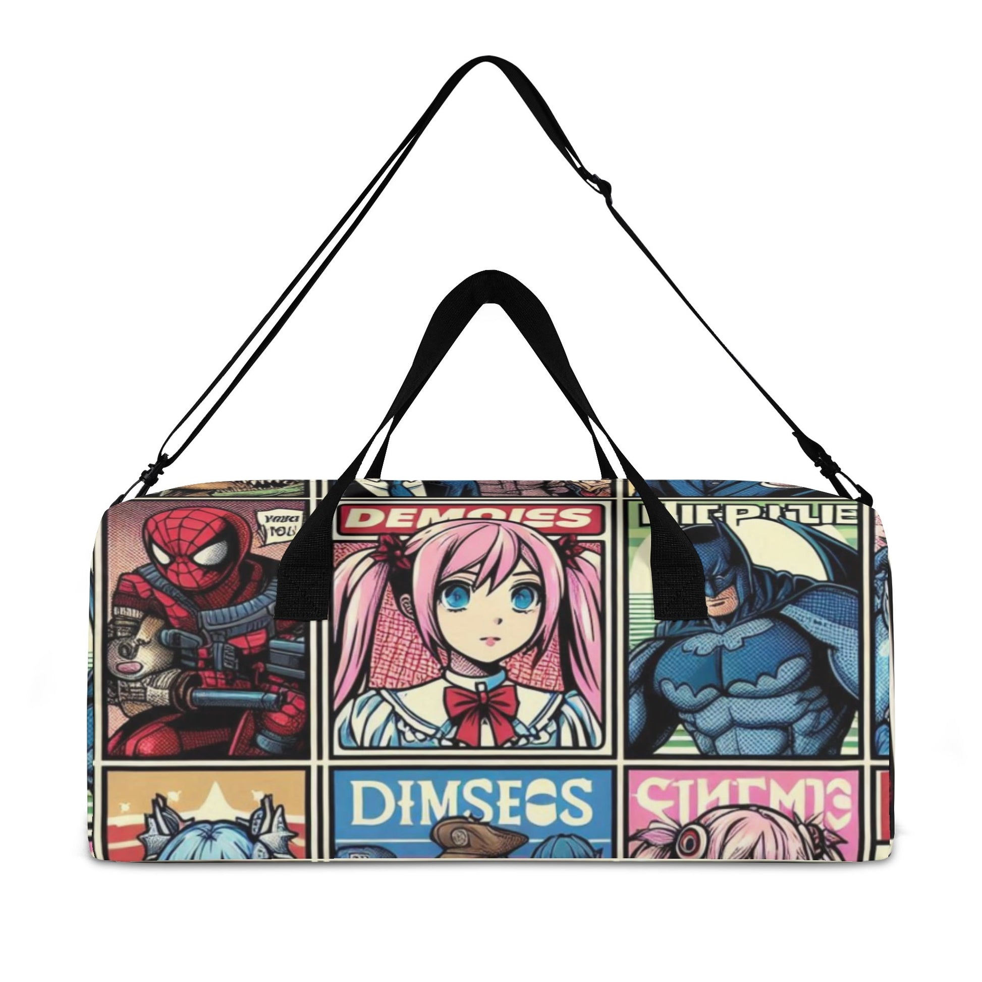 A side view of the [Color] kids anime duffel bag featuring [Specific Anime Character/Design Description].The bag's spacious interior is perfect for [mention a relevant item children this age would carry, e.g., toys, books, or sports gear]. (Highlights size/capacity and targets potential use cases)