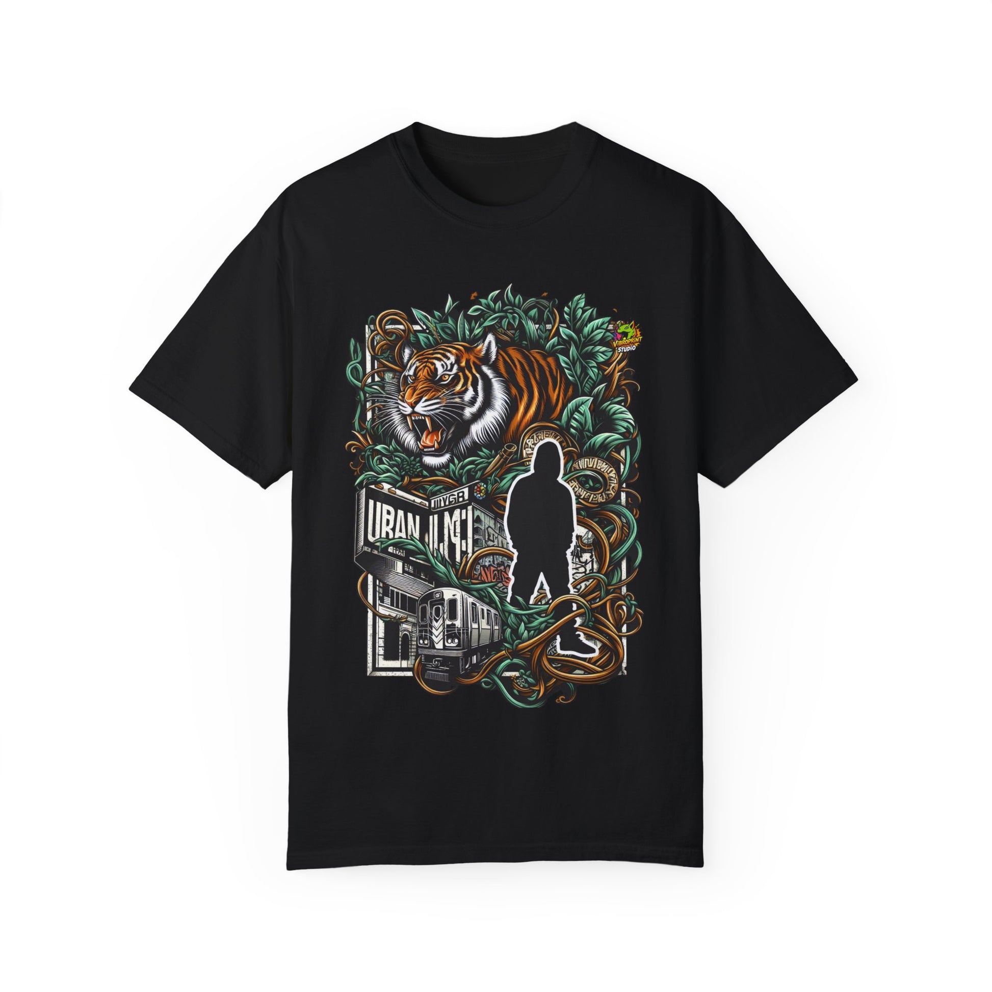 Urban Jungle Fusion Rapper Merch | Nature Meets City Hip-Hop T-Shirt Design - High Quality Image