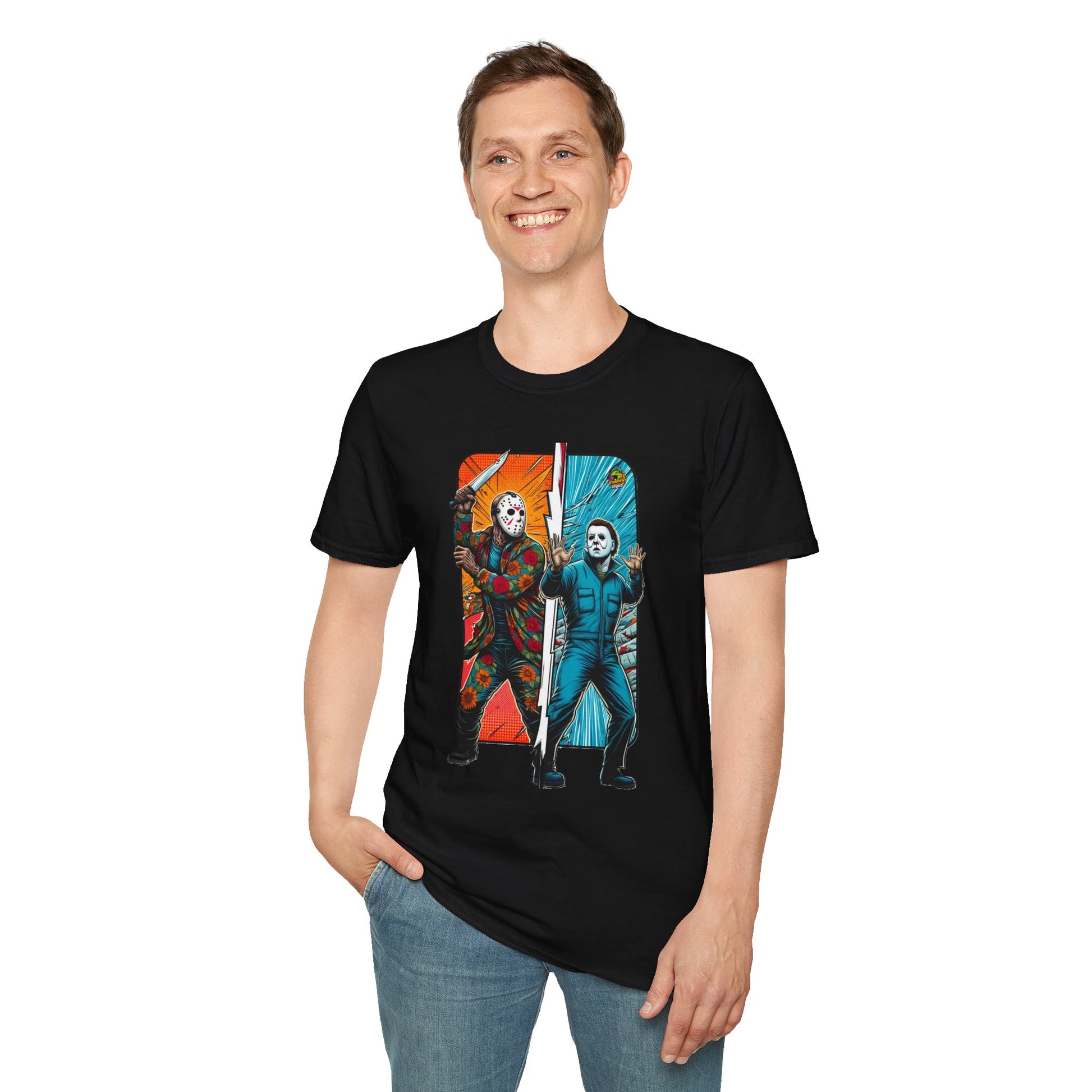 product - Jason Voorhees & Michael Myers Funny Horror Tee | Halloween Shirt - premium material. perfect gift idea. Order yours now and stand out with this exclusive piece!