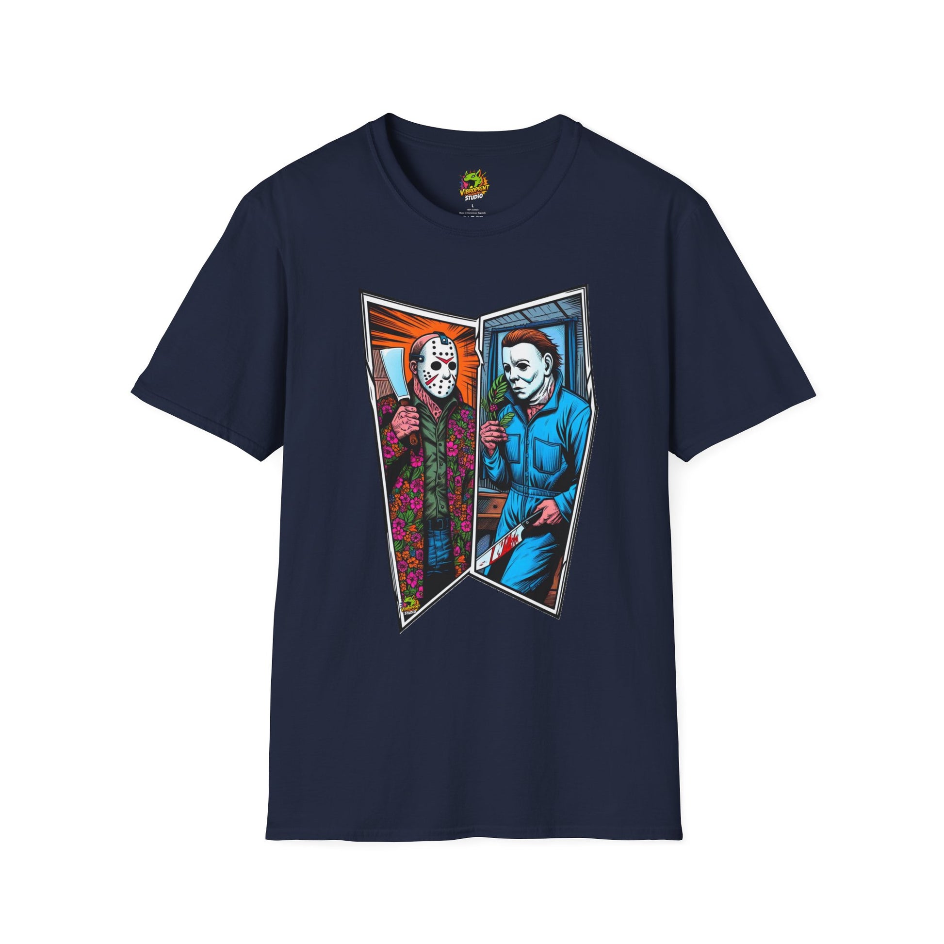 Jason Voorhees & Michael Myers Shirt | Funny Halloween Horror Tee - High Quality Image