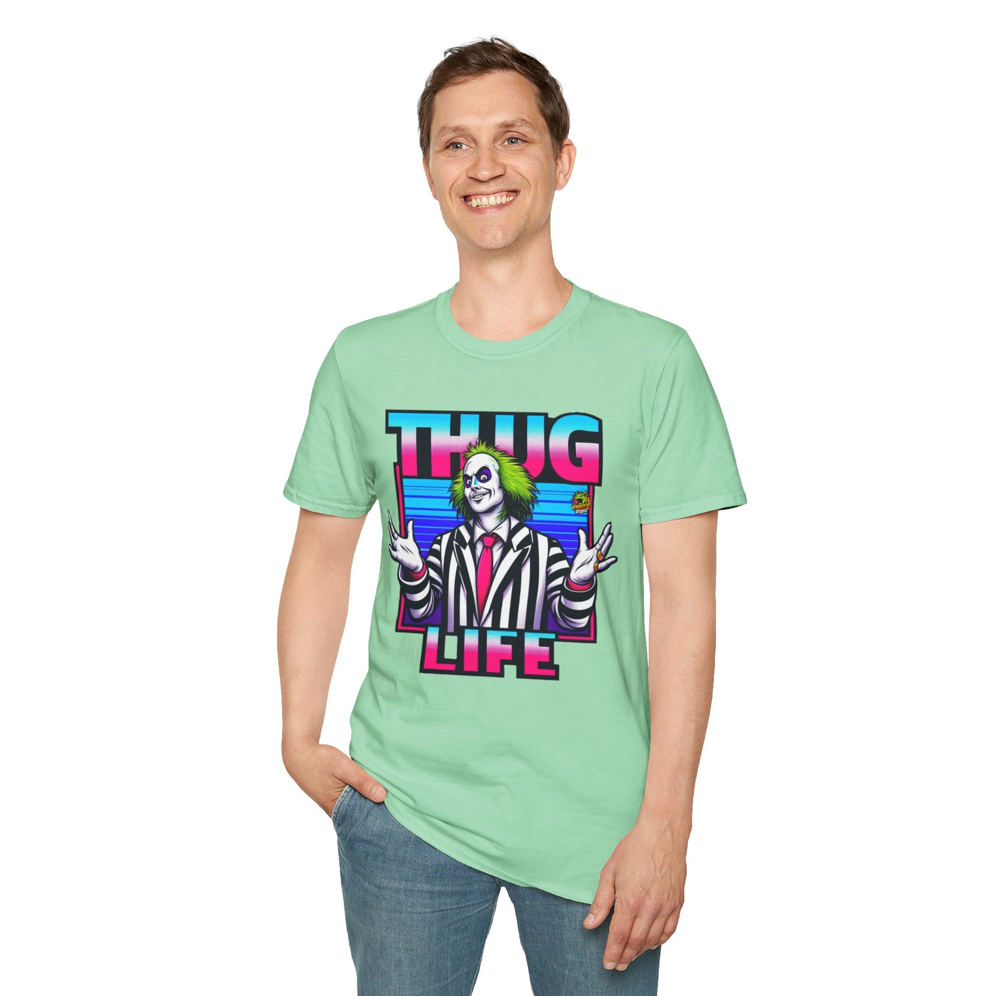 Spooky - Beetlejuice Shirt | Spooky Thug Life Tee | Halloween Beetlejuice Graphic Shirt for Men & Women - premium material. perfect gift idea. Order yours now and stand out with this exclusive piece!