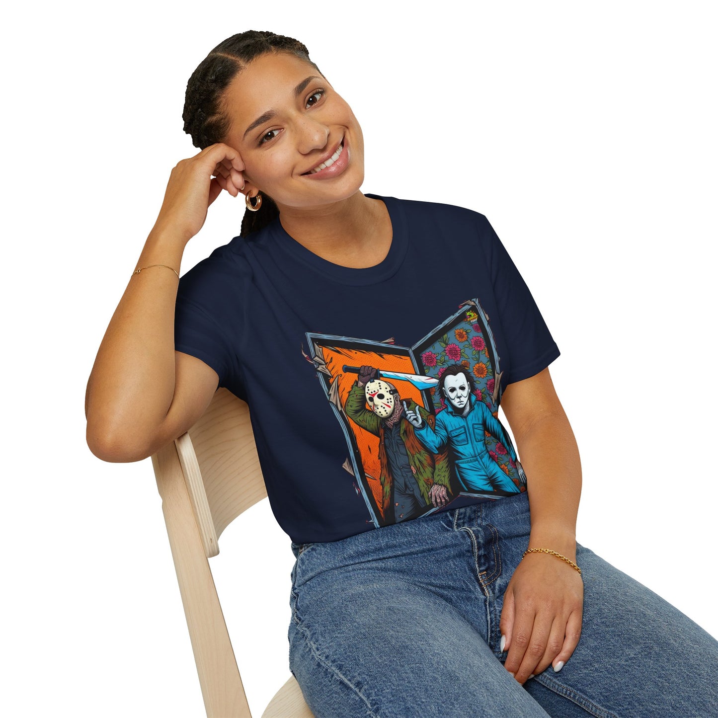 product - Jason Voorhees & Michael Myers T-Shirt | Funny Horror Tee - premium material. perfect gift idea. Order yours now and stand out with this exclusive piece!