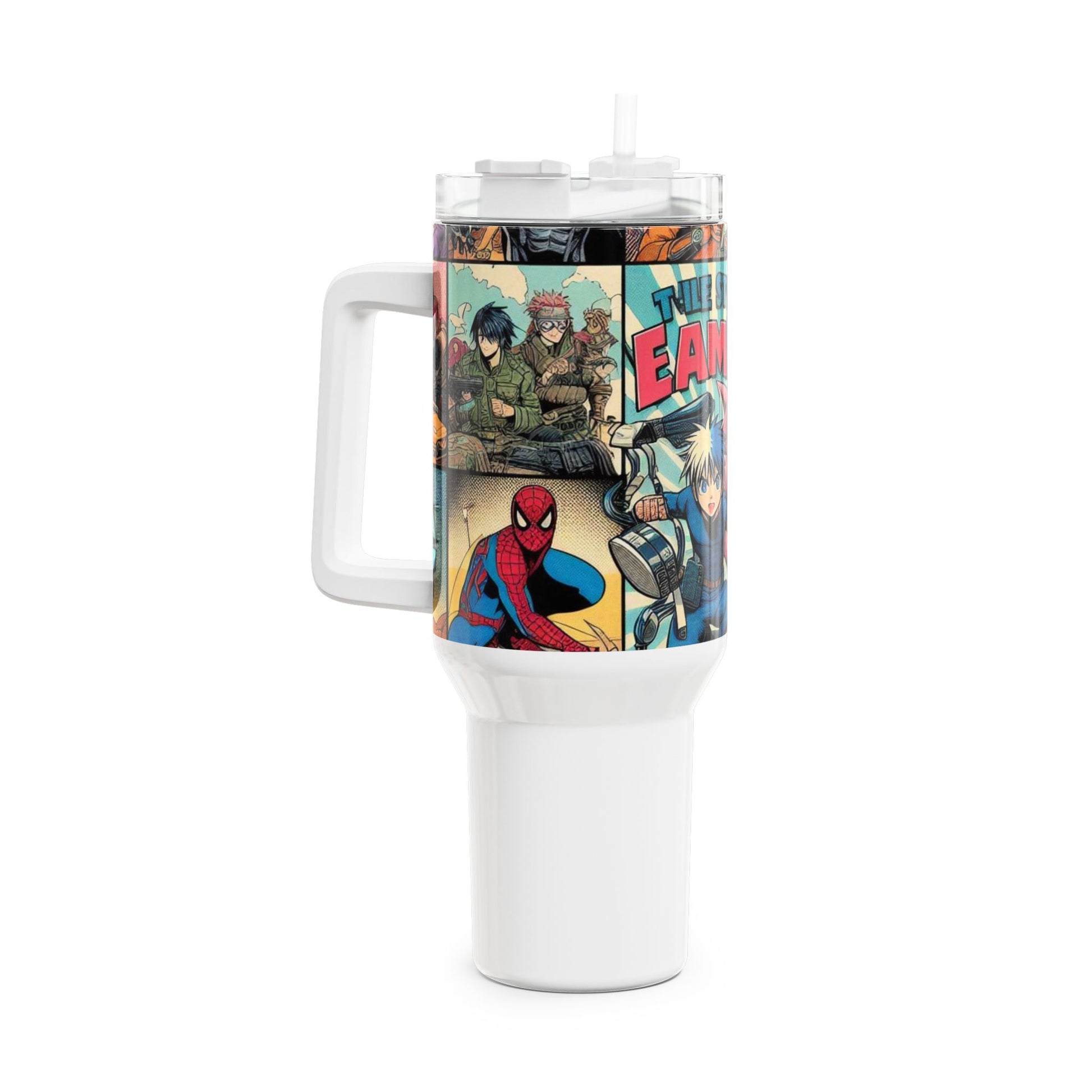 Drinkware - Stanley Tumbler | Geeky Anime and Comics Tumbler | Colorful Cartoon Drinkware for Gamers - premium material. perfect gift idea. Order yours now and stand out with this exclusive piece!