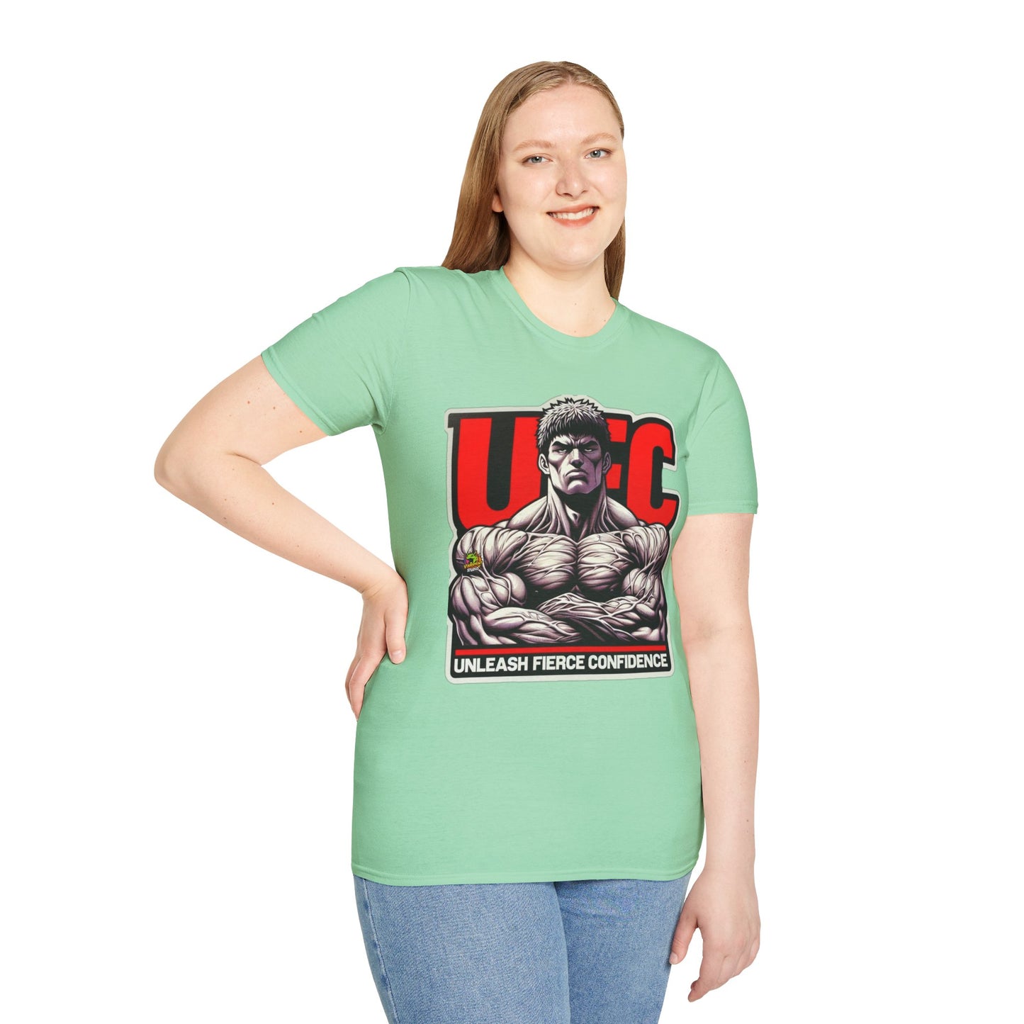 UFC T Shirt | Unleash Fierce Confidence | UFC Tee with Baki Anime Strength for Fitness Fans