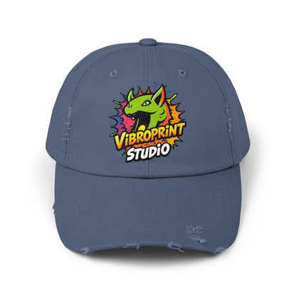 Vibroprint Studio Logo Distressed Cap | Vintage Designer Snapback |