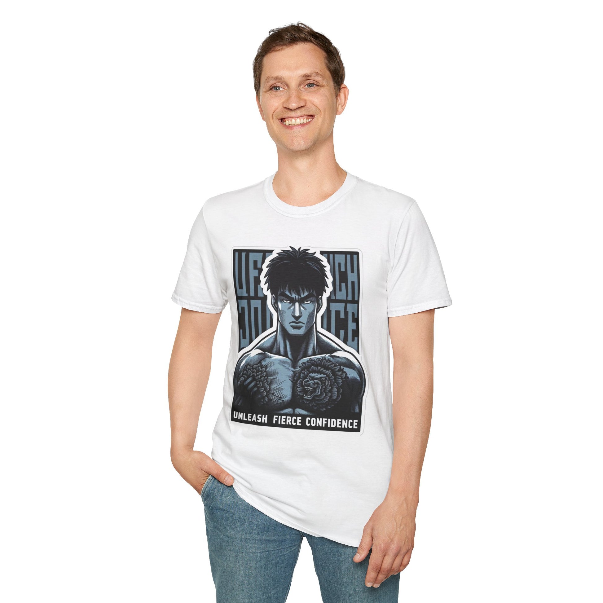 Michael Myers inspired design - UFC T Shirt | Unleash Fierce Confidence | UFC Tee with Baki Anime T Shirt for motivation Inspiration - unique graphic tee. premium horror movie t-shirt for spooky occasions. Order yours now and stand out with this exclusive piece!