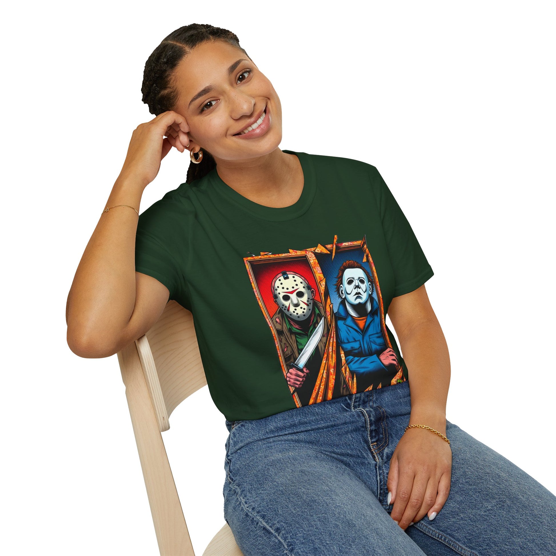 product - Michael Myers Vintage Tee | Jason Voorhees Funny Picnic Scene - custom-made. limited stock. Order yours now and stand out with this exclusive piece!