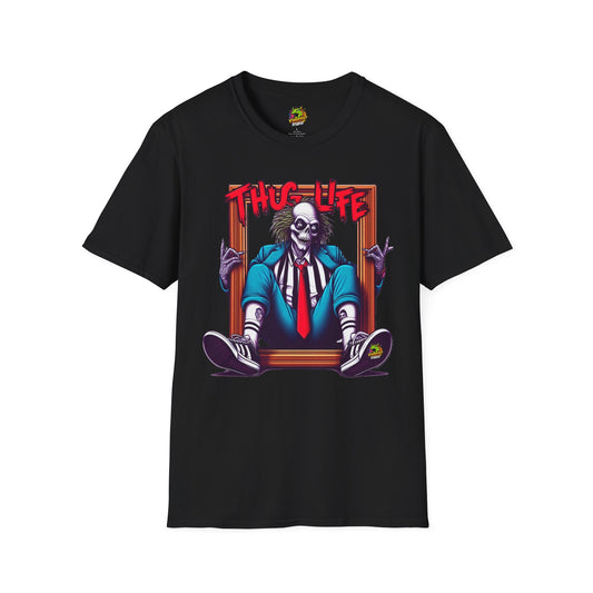 Beetlejuice Shirt | Thug Life Inspired Tee | Halloween Graphic T-Shirt | Spooky Beetlejuice Style - High Quality Image