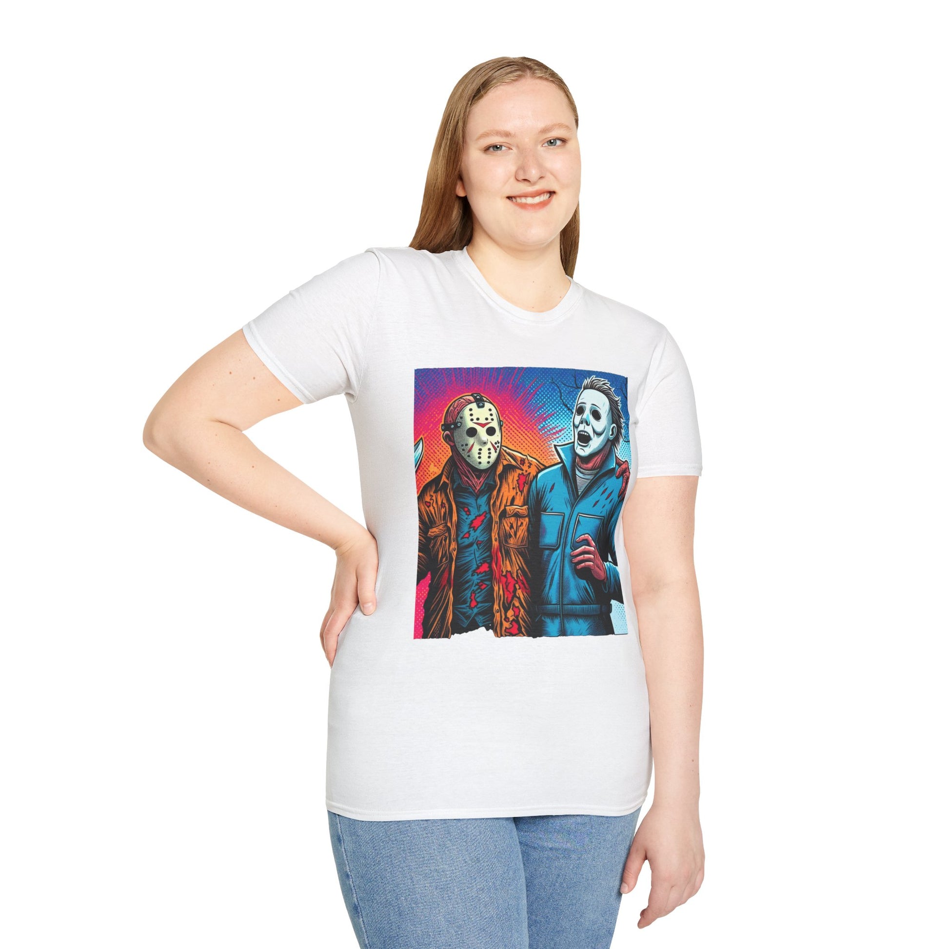 product - Jason Voorhees & Michael Myers Shirt | Funny Vintage Halloween Tee - custom-made. limited stock. Order yours now and stand out with this exclusive piece!