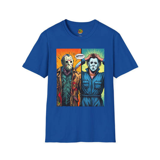 Jason Voorhees & Michael Myers Shirt | Funny Halloween Picnic Tee - High Quality Image