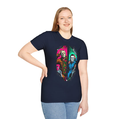 Funny - Michael Myers Vintage Shirt | Jason Voorhees Funny Picnic Scene Tee - premium material. limited stock. Order yours now and stand out with this exclusive piece!