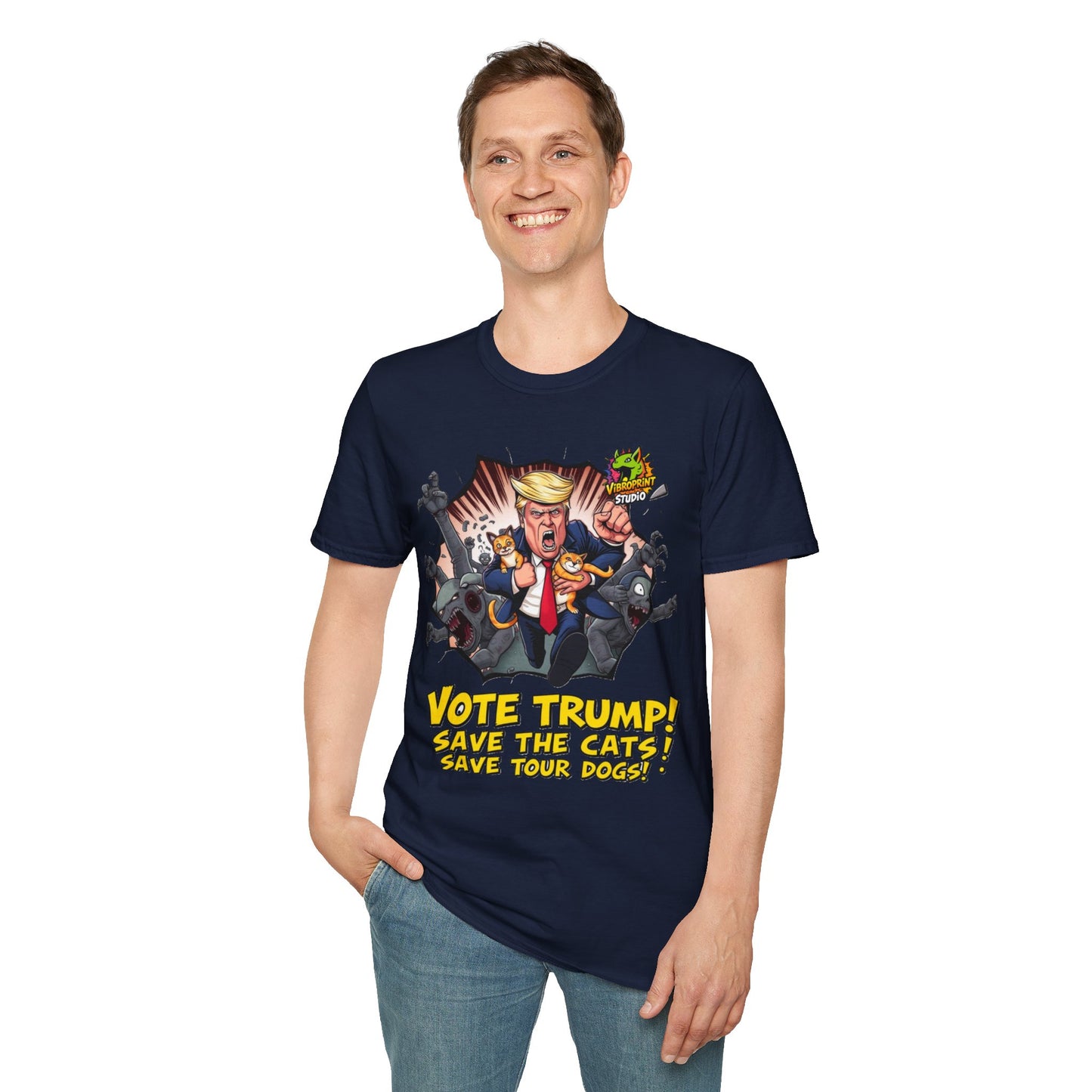 | - They're Eating the Dogs Tee | Trump Election Satire Shirt | Funny Political Graphic Tee - custom-made. limited stock. Order yours now and stand out with this exclusive piece!