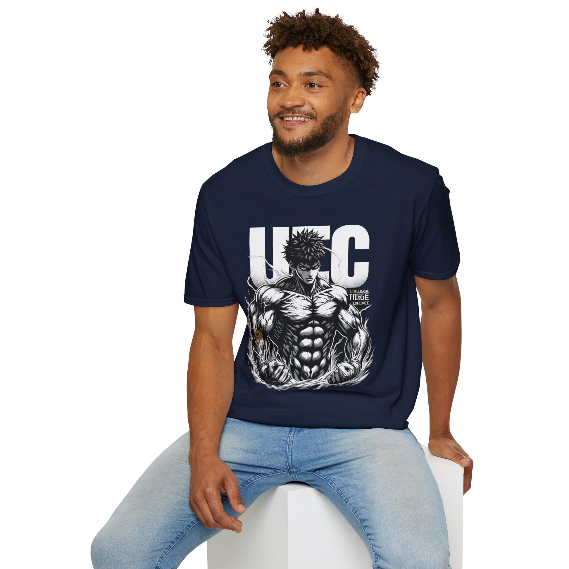 Halloween graphic tee - UFC T Shirt | Unleash Fierce Confidence | UFC Tee for Fitness and Baki Anime Fans - unique graphic tee. limited edition vintage horror design. Order yours now and stand out with this exclusive piece!