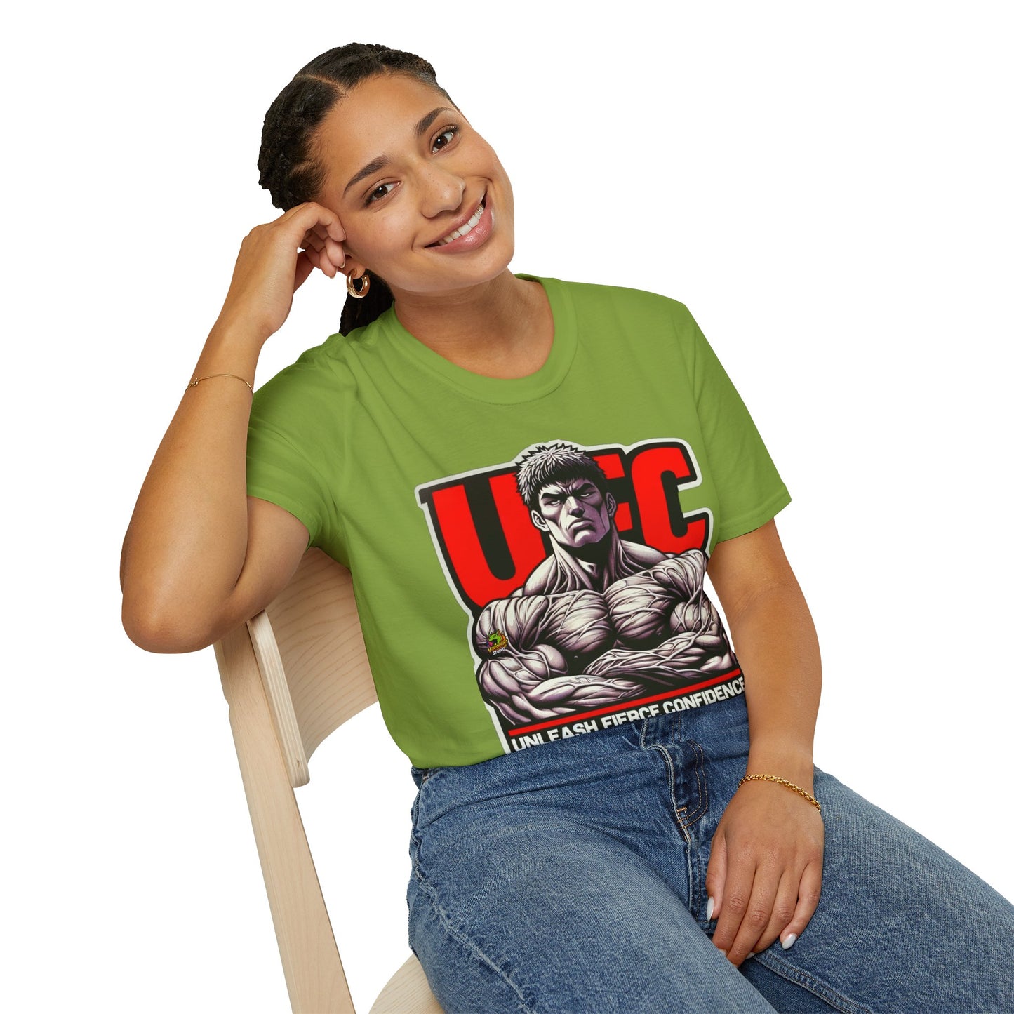 UFC T Shirt | Unleash Fierce Confidence | UFC Tee with Baki Anime Strength for Fitness Fans