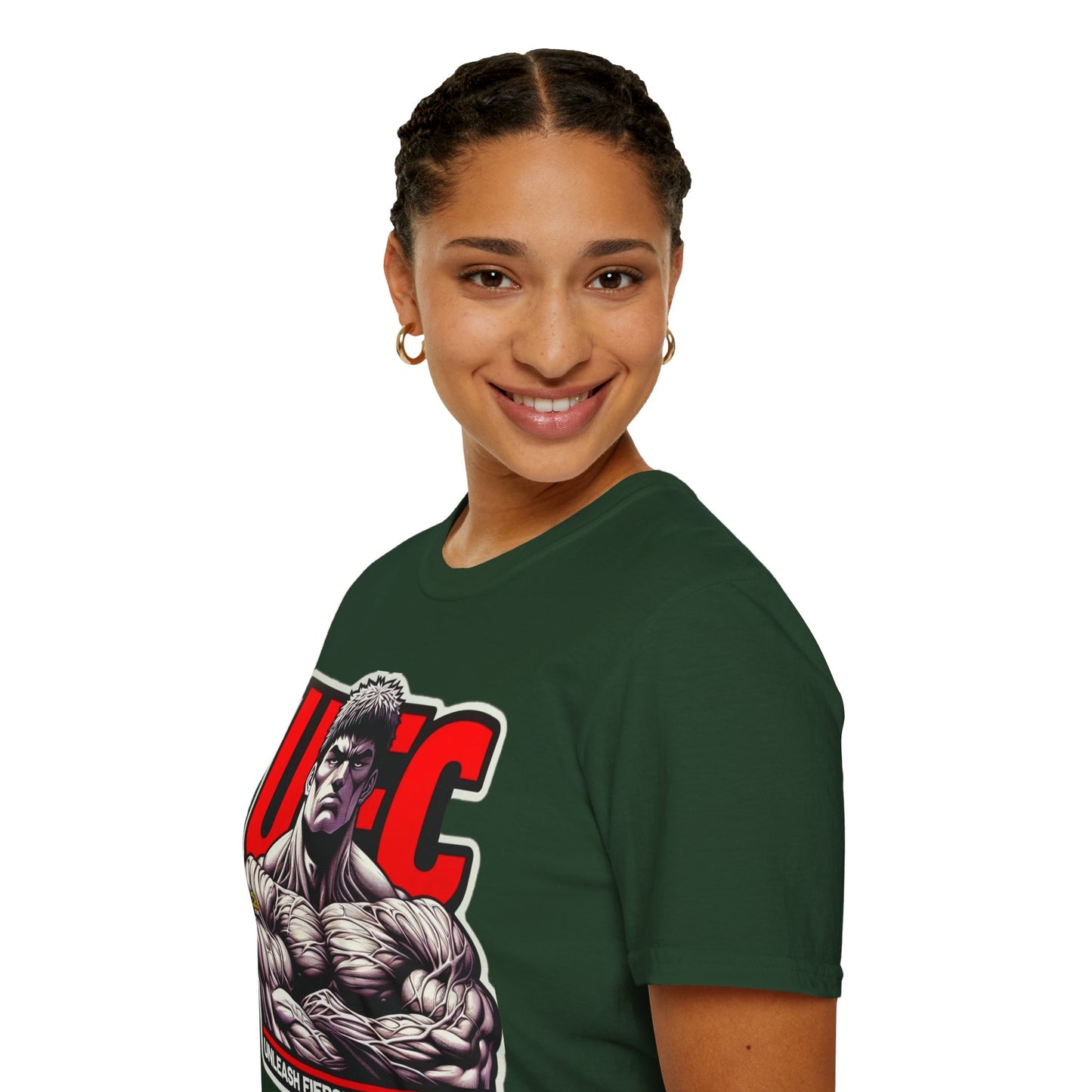 UFC T Shirt | Unleash Fierce Confidence | UFC Tee with Baki Anime Strength for Fitness Fans